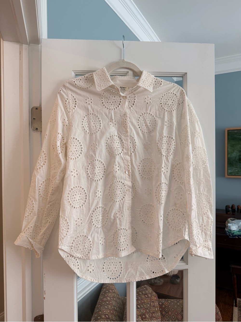 dylan Cream Eyelet Button-Down Shirt